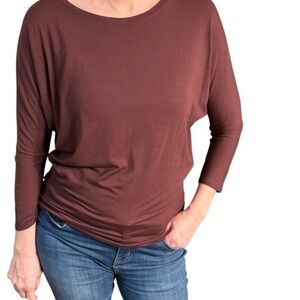 NWT Tahari Women’s XS Burgandy Dolman 3/4” Sleeve Top Eco-friendly, Breathable